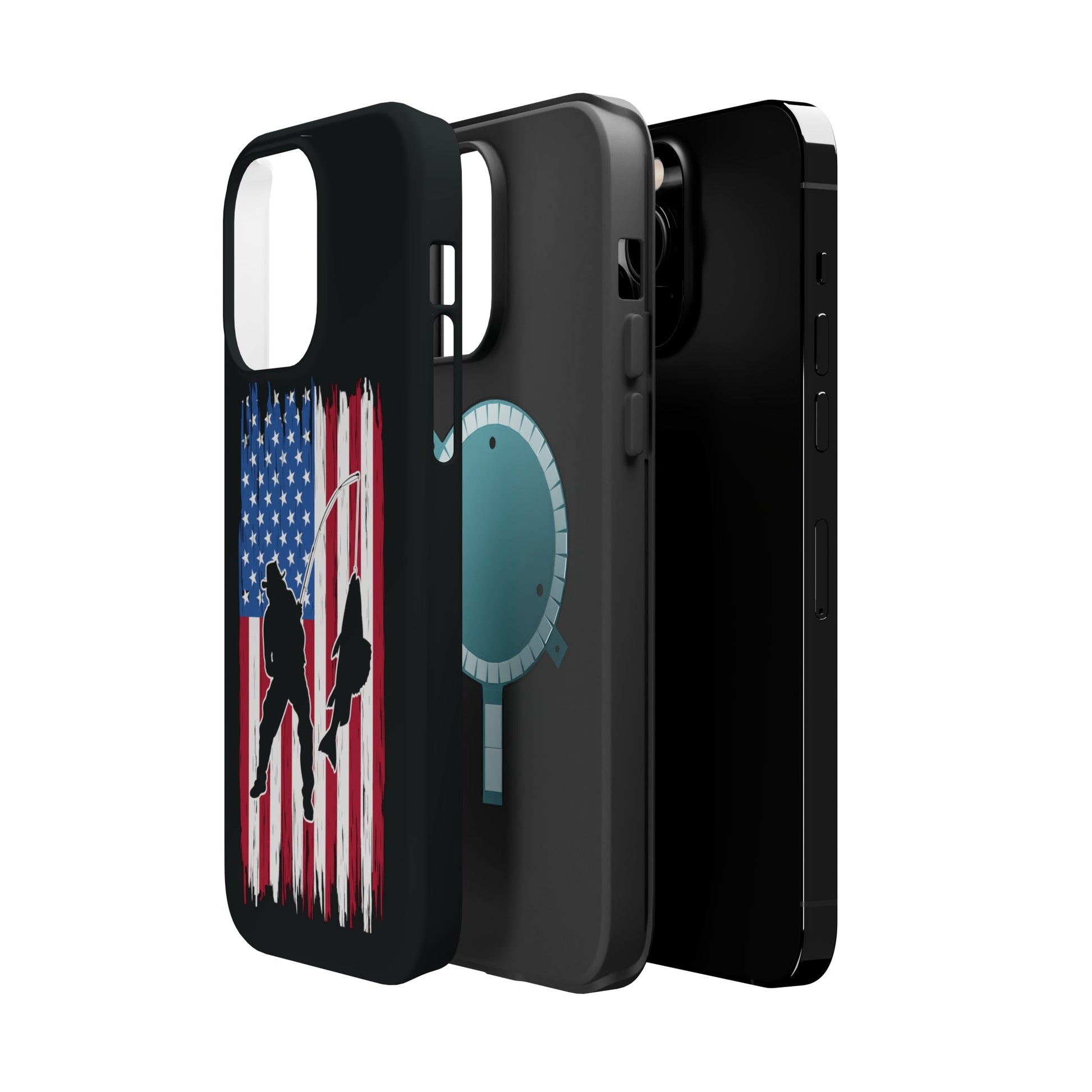 American Flag "Big Catch"  IPhone MagSafe Tough Case - Black - Premium MagSafe IPhone Case from Printify - Just $25! Shop now at JAC’D