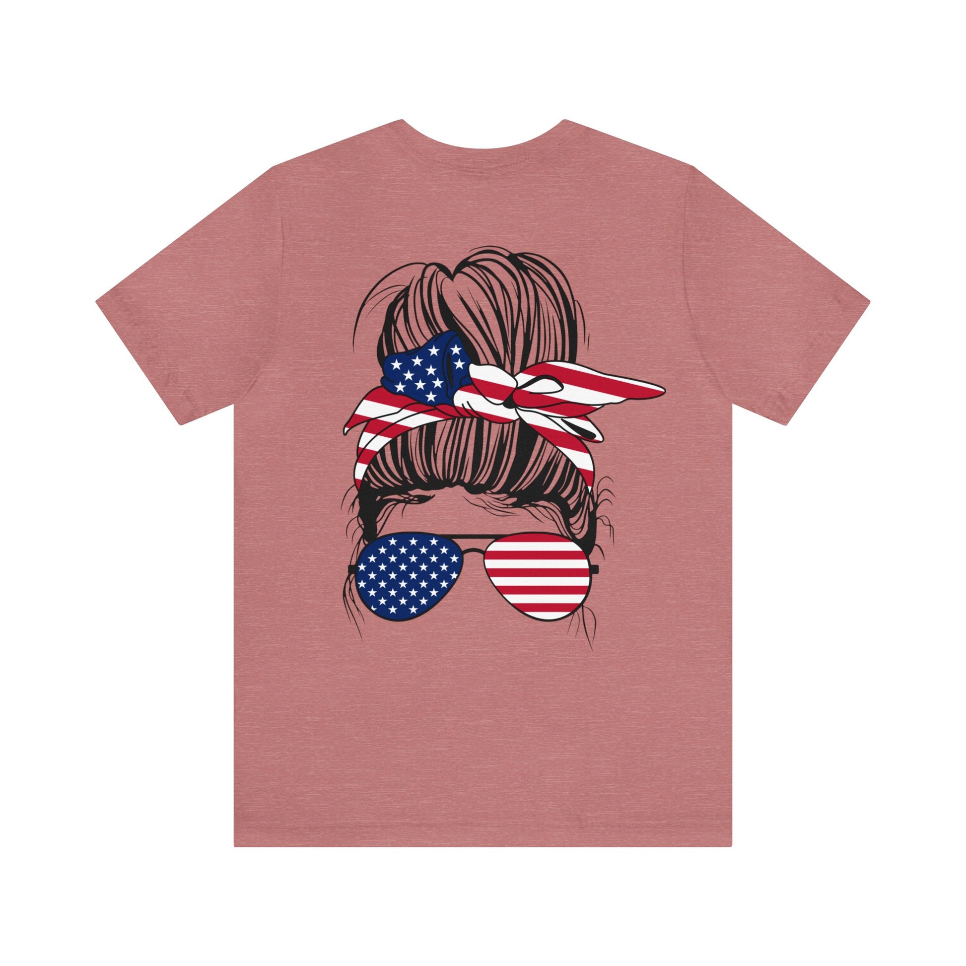 American "Messy Bun" - Woman's Jersey Short Sleeve Tee - Premium T-Shirt from Printify - Just $25.99! Shop now at JAC’D