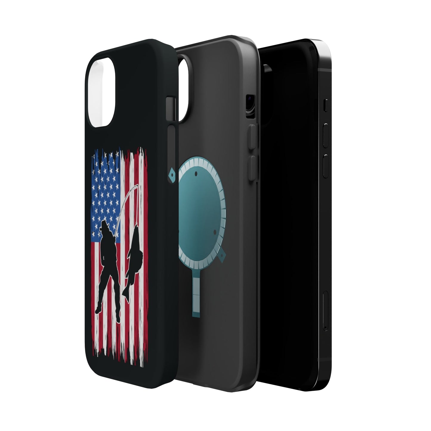 American Flag "Big Catch"  IPhone MagSafe Tough Case - Black - Premium MagSafe IPhone Case from Printify - Just $25! Shop now at JAC’D